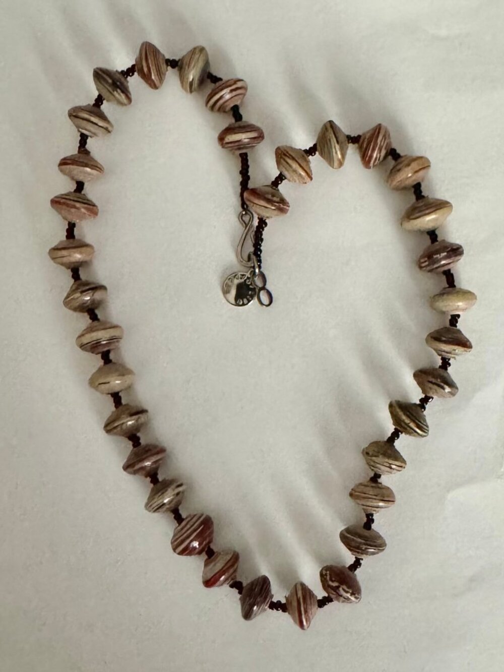 Bead For Life Elegant Multicolor Paper And Seed Beaded Necklace with toggleclasp